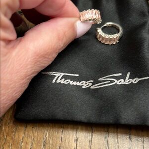 Thomas Sabo Silver Earrings with pink stones. Lightweight, worn once